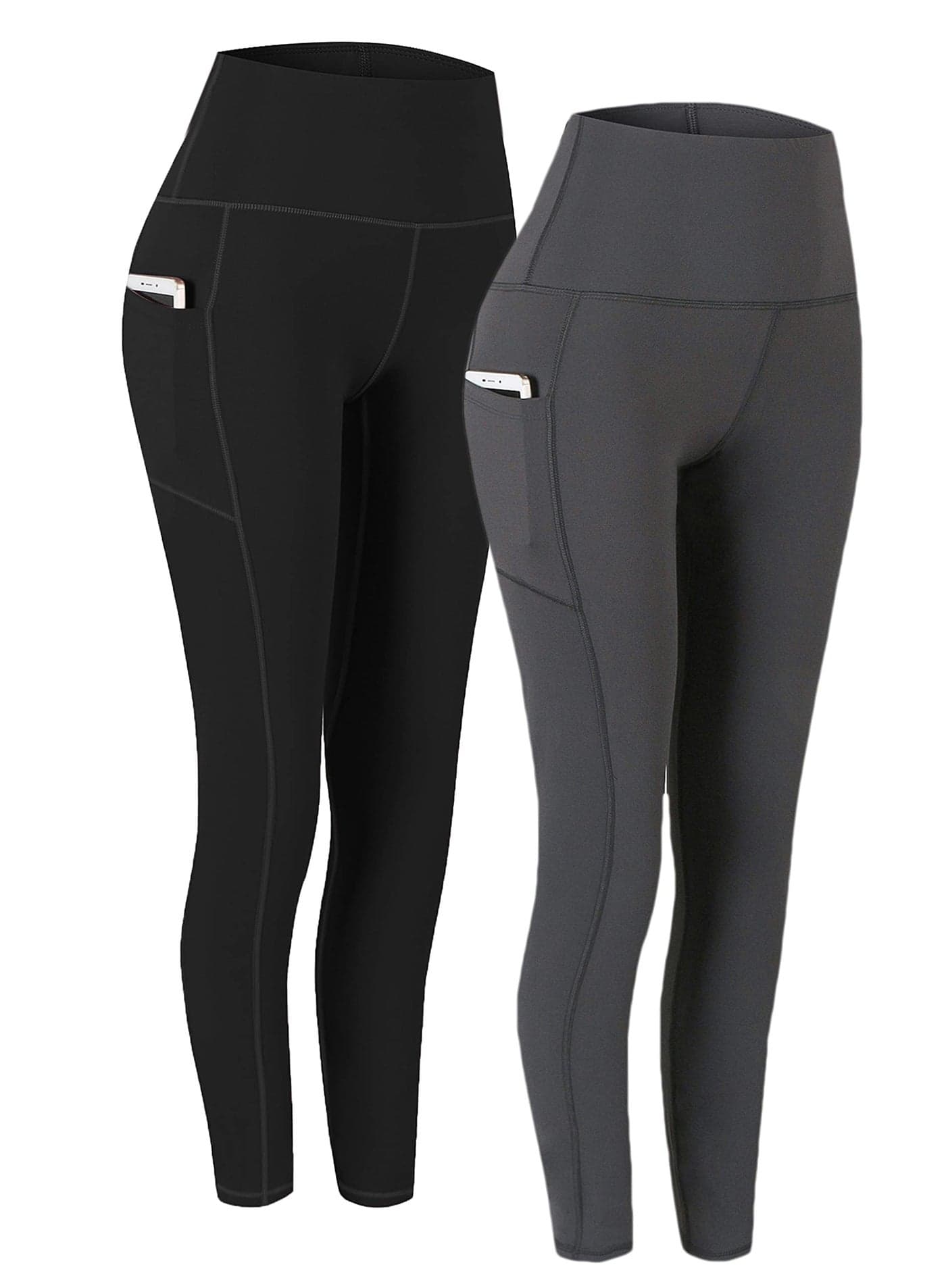 Fengbay 2 Pack High Waist Yoga Pants with Pocket Leggings Tummy Control Workout Running Yoga Leggings for Women