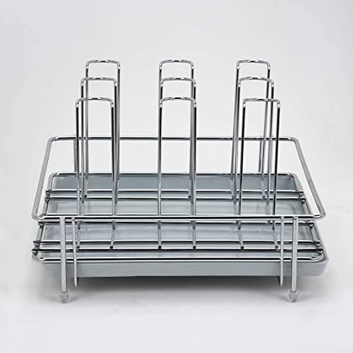 LIFE TIME Black Tiered Shelf Countertop Glass Holder For Stainless Steel Glass Stand For Kitchen Dining Table (6 Glasses Stand)