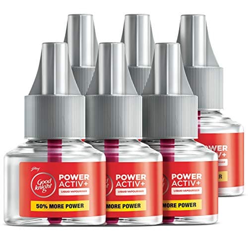 Good Knight Power Activ+ Liquid Vaporiser Pack Of 6 (45ml Each) | 2x Faster Than Before | Mosquito Repellent Refill | India s Most Powerful Liquid Vaporizer