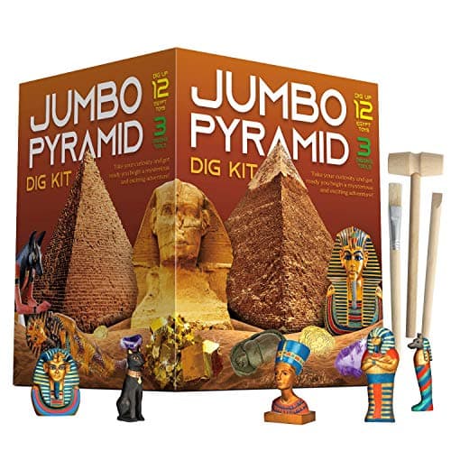 Pyramids Dig Kit Ancient Egyptian Civilization Civilization Excavation Set Including Mummy Case Sun God Great Sphinx and More STEM Science Educational Toys Archaeology Gifts for Boys Girls