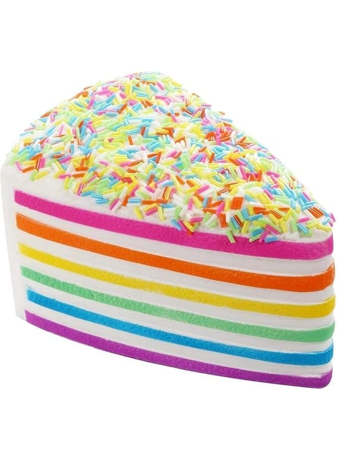 Kawaii Rainbow Cake Squishy Toy, Soft Slow Rising Squeeze Stress Ball, Cute Food Fidget Toy for Kids & Adults, Perfect Birthday & Classroom Reward Gift