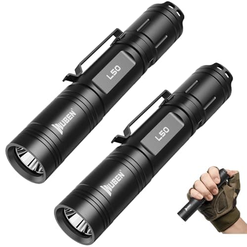 WUBEN L50 Flashlight 1200 High Lumens Tactical Flashlight Pocket Rechargeable Flashlight IP68 with 5 Mode Flash Light, LED Tail Switch Flash Light for Emergencie Camping Home Inspection Repair