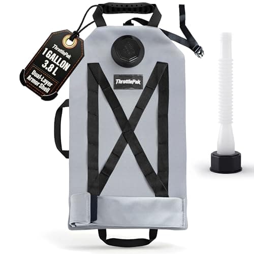 ThrottlePak 1 Gallon Collapsible Liquid Bladder for Motorcycles - Armadillo Bag with Reinforced Stitching X Straps - Emergency Fluid Pouch for Adventure - Motorcycle Spare Automotive Fluids Can