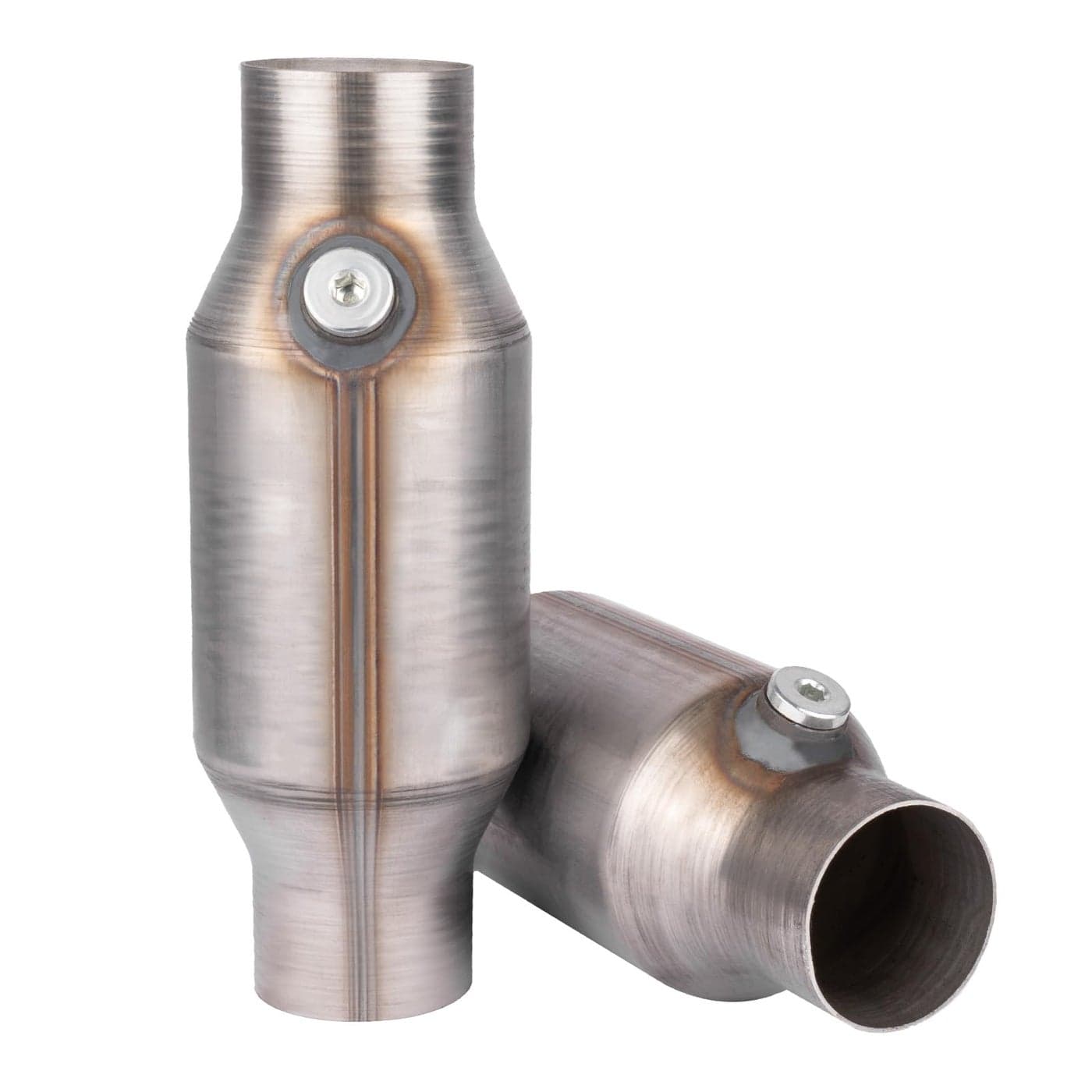 Yeoflagtrade Catalytic Converter 25 Inch 2 Pcs High Flow Universal Catalytic Convert Inlet Outlet 25 In DirectFit Catalytic Convertor with O2 Port EPA Compliant