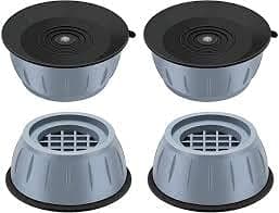 S Cart Multipurpose Rubber Gripped Pads for All Brands Washing machinesRefridgerators Furniture Anti vibration Pads 4 Ps Set Grey Colour