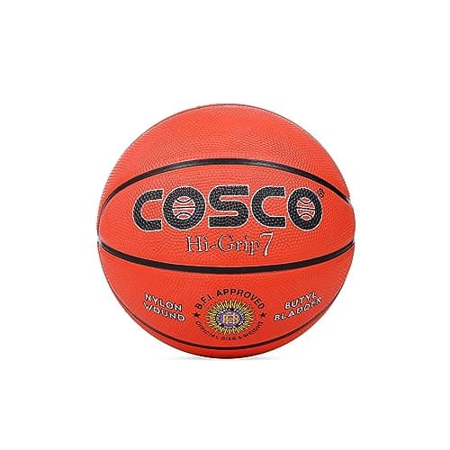 Cosco Hi-Grip Rubber Basketball, Size 7, (Multicolour)