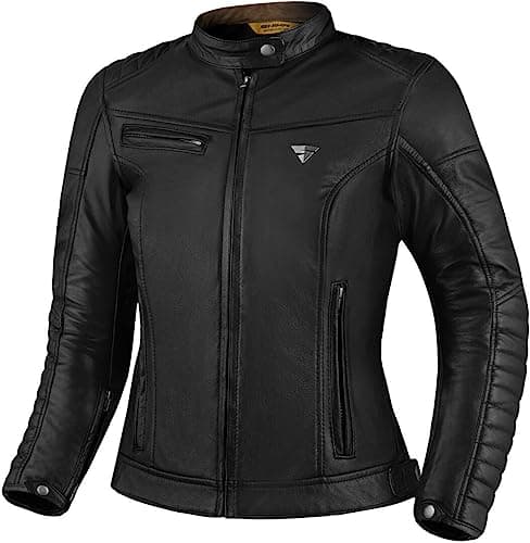 SHIMA Winchester 2.0 Motorbike Jackets for Women AirForce Back Protector Armour Riding Leather Motorcycle Jacket Summer Bikers Ventilated Armoured Bike Motorcycles (Womens, Black, XL)