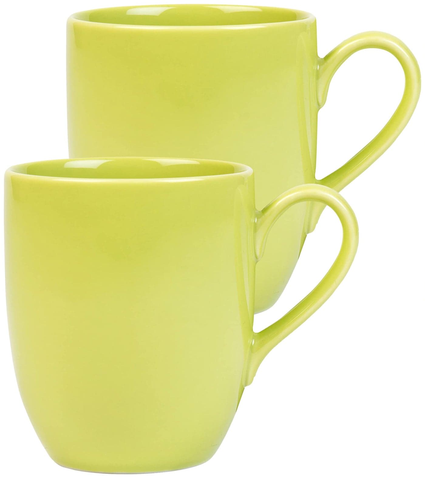 Dankotuwa Fine Porcelain Glazed Tea Coffee Mugs Set of 2 | Scratch Resistant | Hard Chip Resistant | Dishwasher and Microwave Safe (350 ml) Green