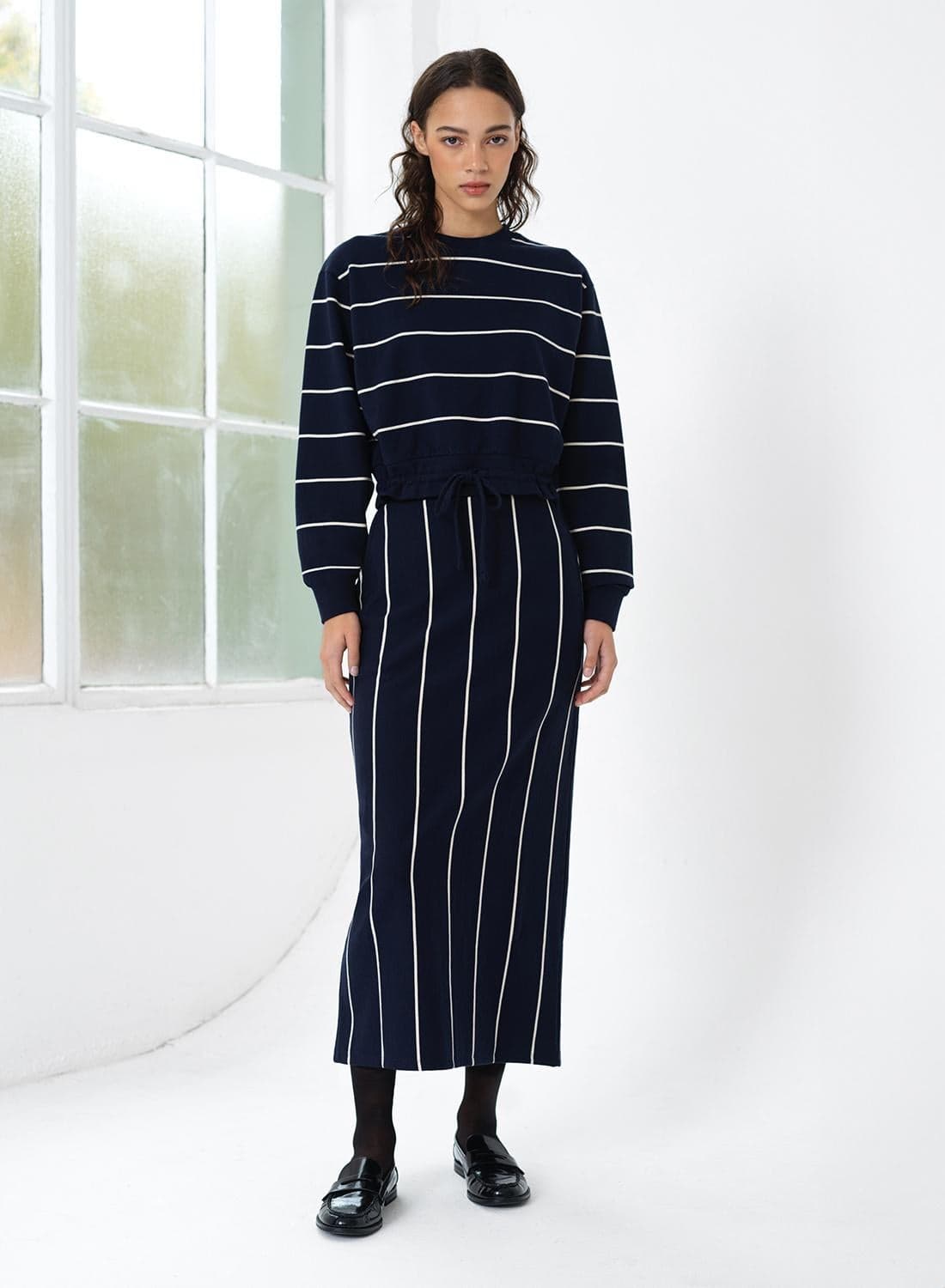 Sunday Sweat Striped D/S Top