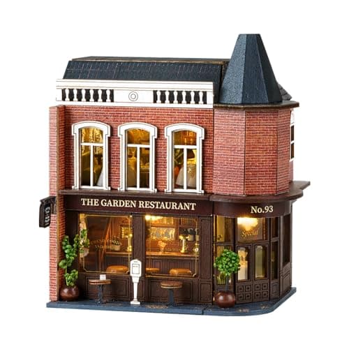 Flever Dollhouse Miniature DIY House Kit Creative Room with Furniture for Romantic Valentines Gift Corner Restaurant
