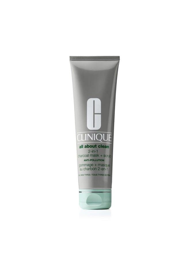 All About Clean 2-in-1 Charcoal Mask Scrub | Detoxifying + Refining, 3.4 Fl Oz