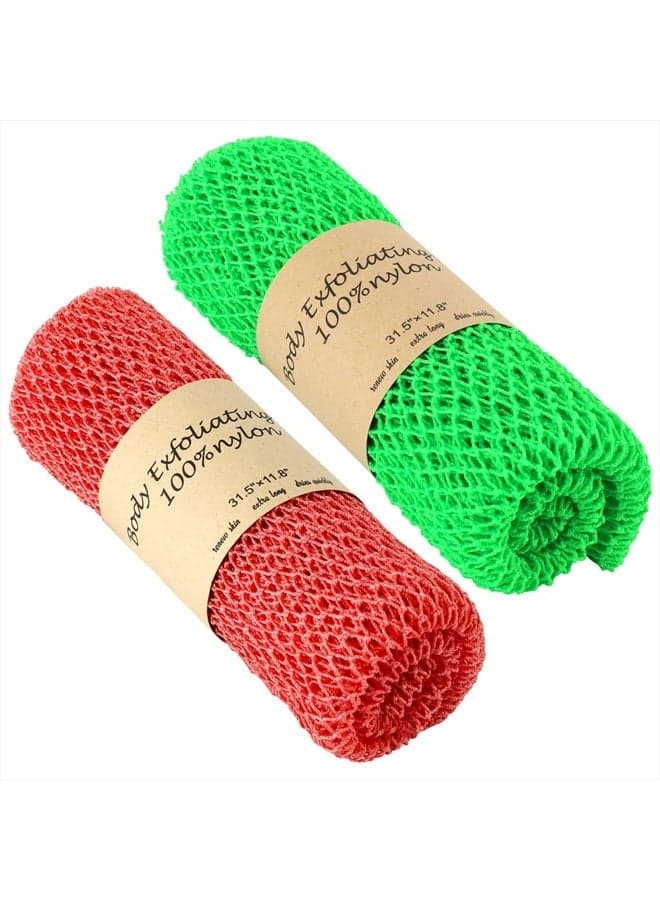 2 Pieces African net Sponge for exfoliating,African exfoliating net, African wash net, African Ghana Sapos scrubbing washcloth rag for Smoother Skin and Daily use,Blue-Blue