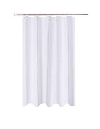 N&Y HOME Fabric Shower Curtain Liner 54 x 78 inches Bath Stall Size, Hotel Quality, Washable, Water Repellent, White Spa Bathroom Curtains with Grommets, 54x78