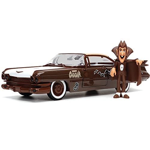 Jada Toys Count Chocula 124 1959 Cadillac Coupe DeVille DieCast Vehicle with Count Chocula Figure Toys for Kids and Adults
