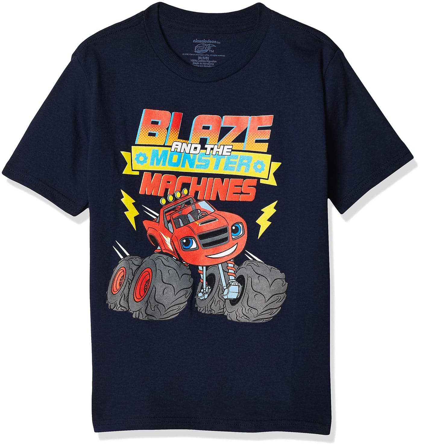 Blaze and the Monster Machines Little Boys' Toddler Short Sleeve T-Shirt, Navy, 4T