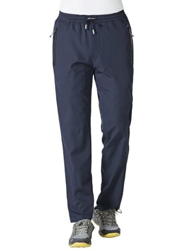 Rdruko Men's Quick Dry Sweatpants with Zipper Pockets Lightweight Athletic Pants for Jogging, Workout, Gym, Running, Training(Navy Blue, US XL)