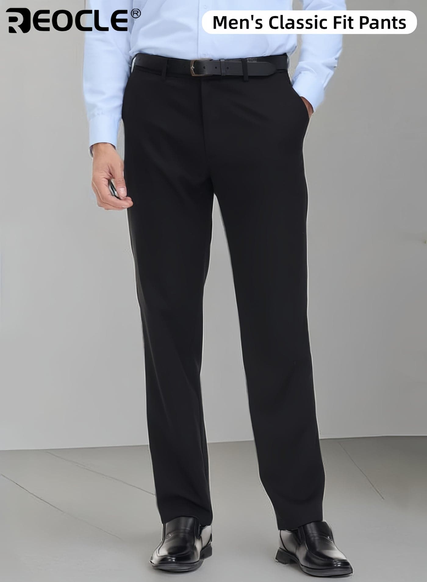 Men's Winter Pants with Fleece Lining and High Waist Design Relaxed Fit Trousers with Thick Warmth for Middle Aged Casual Wear