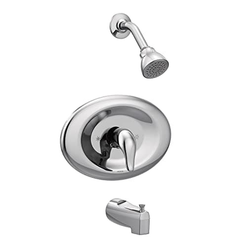 Moen Chateau Chrome Eco-Performance Shower Trim Kit with Showerhead, Lever Handle, and Tub Spout, Posi-Temp Valve Required, TL2369EP