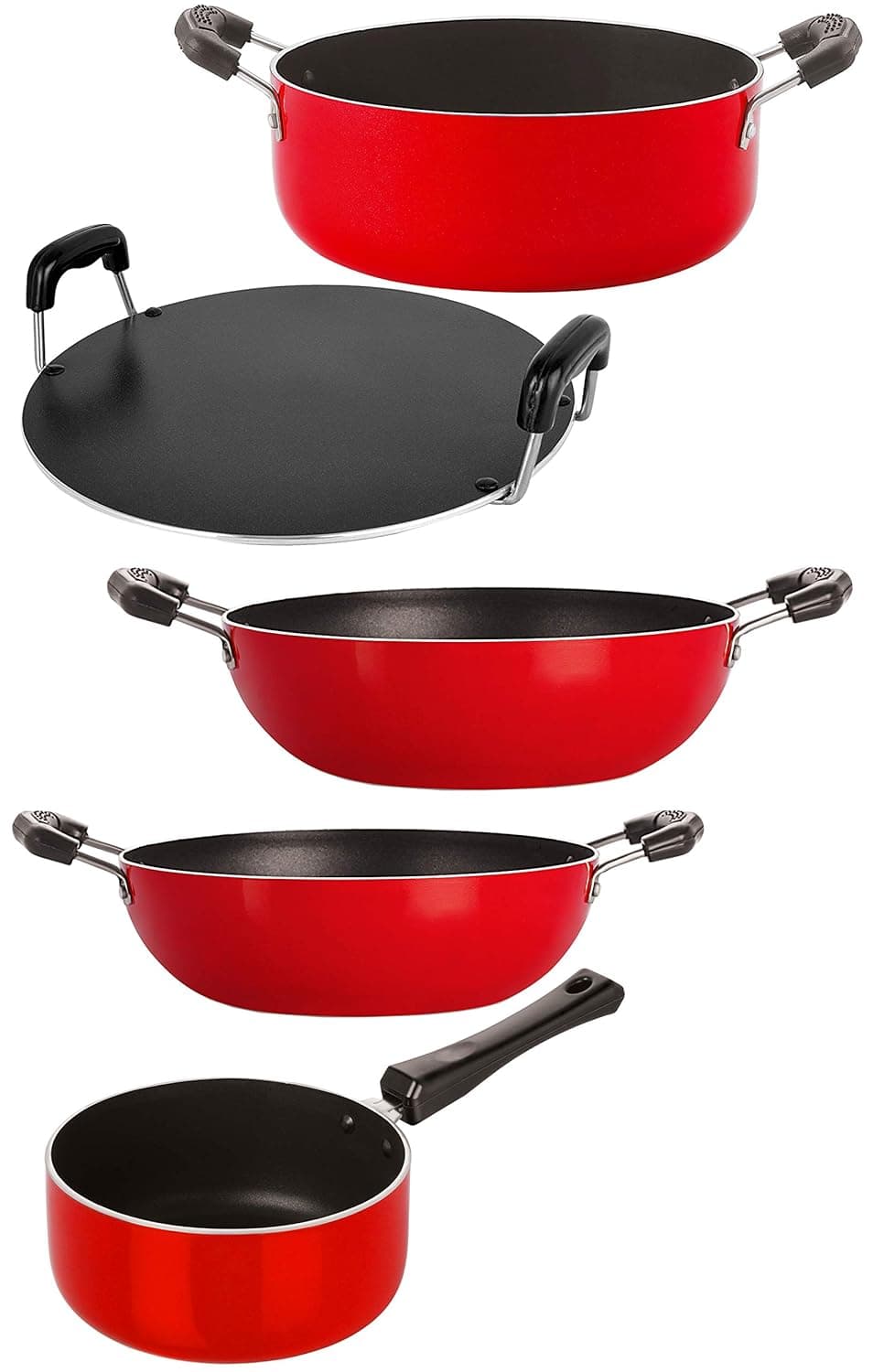 Nirlon Non-Stick 5 Piece Spiral Bottom Heat Resistance Kitchenware Essential