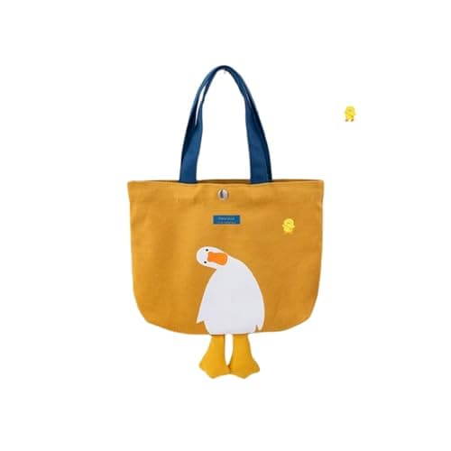 AWXZOM Cute Canvas Tote Bag graphic tote bag funny tote bags tote bag Lunch Grocery Bag (small yellow duck)