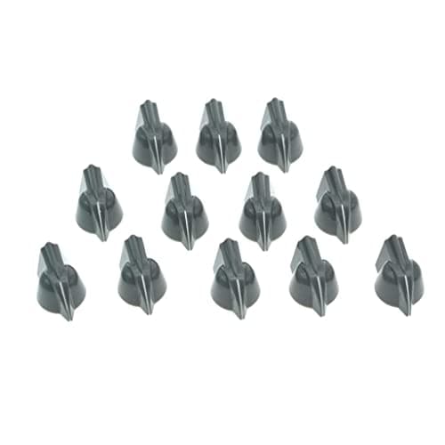 KAISH 12pcs 14 Vintage Raised Mini Chicken Head Knobs Small Size Guitar Bass Potentiometer and Amplifier Effect Pedal Chickenhead With Set Screw Grey