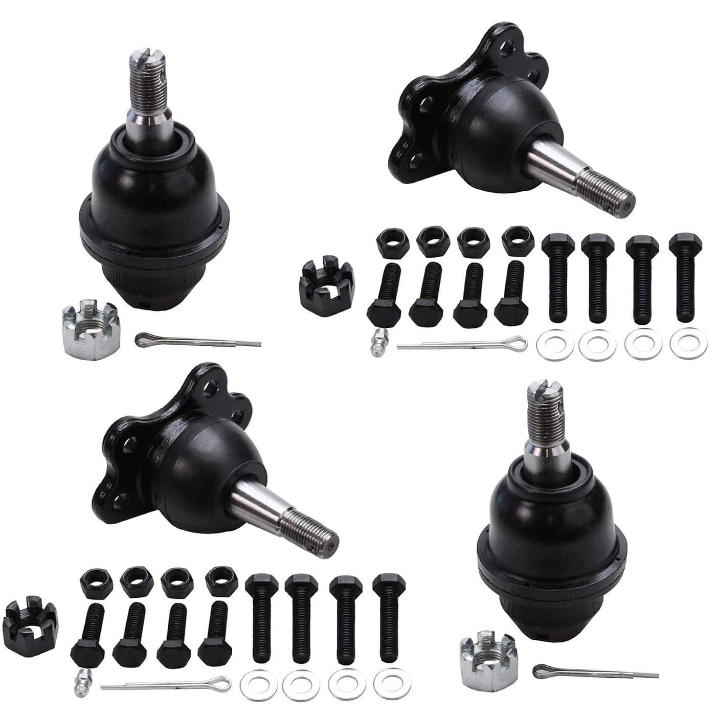 Detroit Axle 4WD Front 4pc Ball Joints for Chevy GMC K1500 Suburban K2500 Tahoe Yukon Cadillac Escalade 4 Lower Upper Ball Joints Replacement