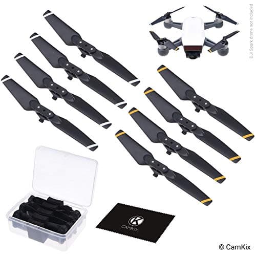 CamKix Propellers Replacement for DJI Spark 2 Sets 8 Blades With Convenient Storage Box Quick Release Foldable Wings Flight Tested Design Essential Accessory For Your DJI Spark Drone