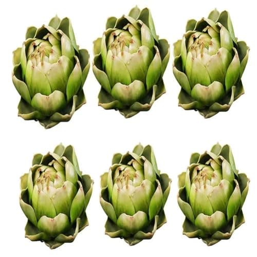 WESAPPINC Large Artificial Artichoke Fake Vegetables and Fruits for Kitchen Home Table Wedding Decorations (Green)
