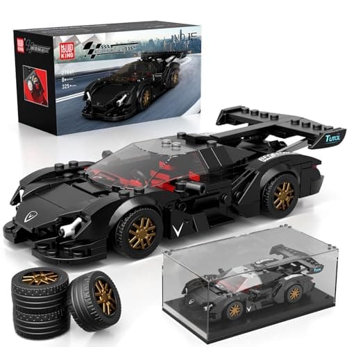 Mould King Super Sports Car Building Set with Display Case 355 Piece Race Car Model Construction Toy for Kids Ages 8 and Adults Collectible Vehicle Building Blocks Kit