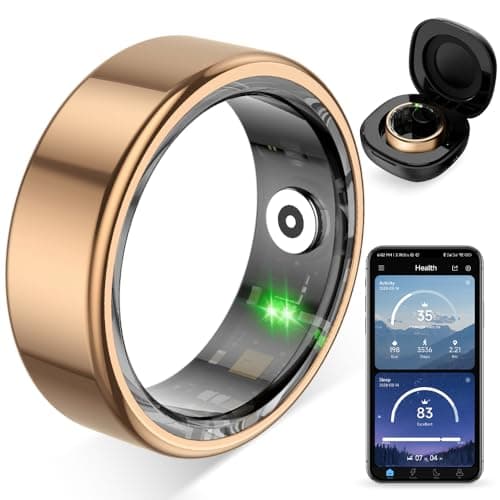 COLMI R02 Smart Ring, a Smart Ring for Women and Men, with a Charging case, Supports Heart Rate, Blood Oxygen, Sleep Health Monitoring, and Sports Tracking Ring. (Rose Gold, 7#)