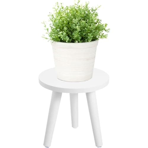 White Plant Stand IndoorOutdoor for PlantsWood Samll Planter Stands Holder Mid Century Pedestal ShelfSturdy Short Flower Rack Boho Short Planter Table 86Tall Wooden Plants Stool for GardenPatio