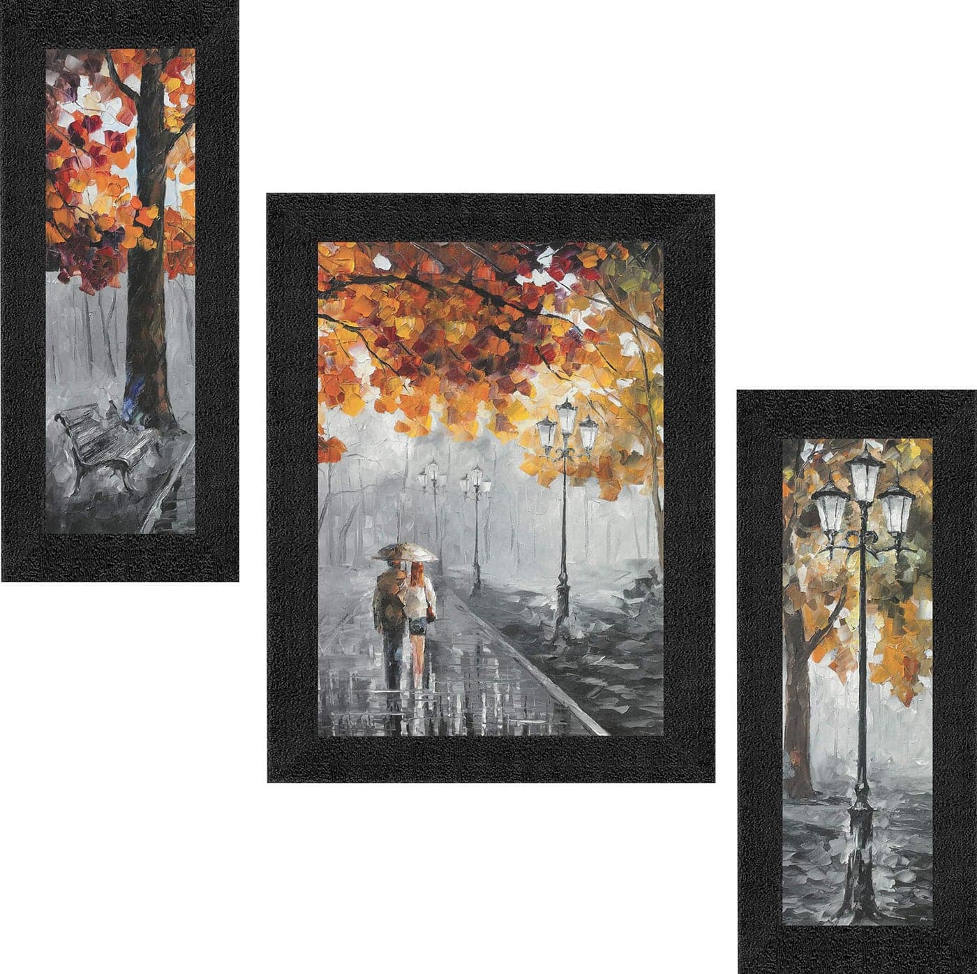SAF paintings UV Textured Couple Watercolor Multi-Effect Framed Painting 22.5 inch X 13.5 inch AANFSA9205
