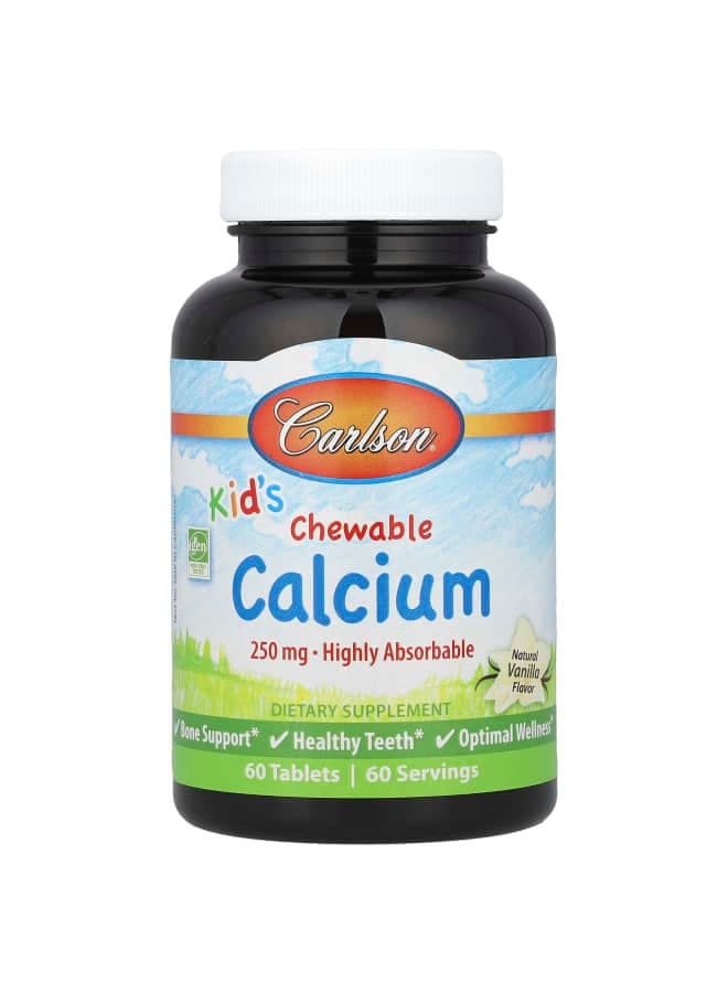 Kid's, Chewable Calcium, Natural Vanilla, 250 mg, 60 Tablets