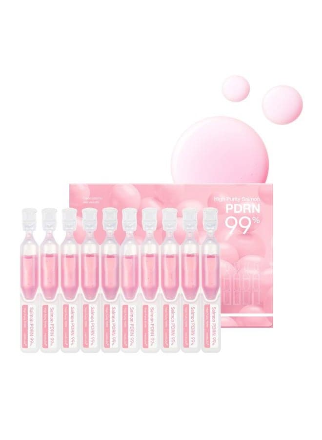 Salmon DNA PDRN Pink One Day Serum | 99% Salmon DNA PDRN Intensive Ampoule, Collagen, Glutathione, Hyaluronic Acid - Improves skin radiance | Korean skincare 0.05 fl.oz x 10e