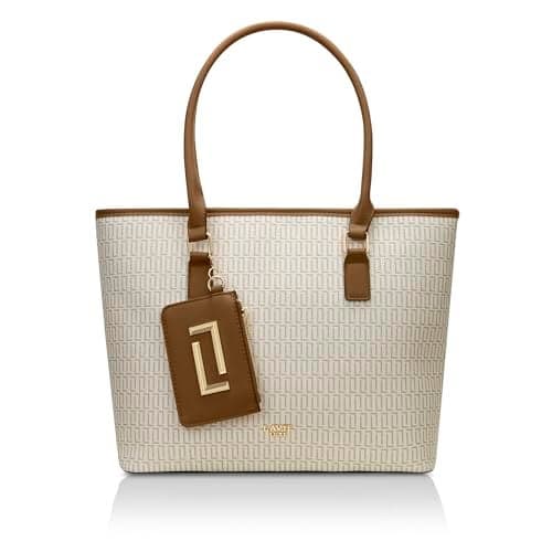 Lavie Luxe Women's Mono Sherryl25 Pro Monogram Laptop Handbag for Women | Fits Upto 15 Inch Laptop | Laptop Bag for Work | Ladies purse | Stylish Shoulder Bag | Gift For Women