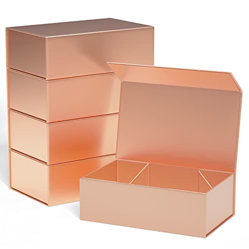 Gift Boxes 10x6x3 with Magnetic Closure Lid Gift Boxes for PresentsBridesmaid Gifts BoxCute BoxLuxury for Gift Packaging Magnetic Gift Box for Wrapping Gifts Rose Gold5PCS