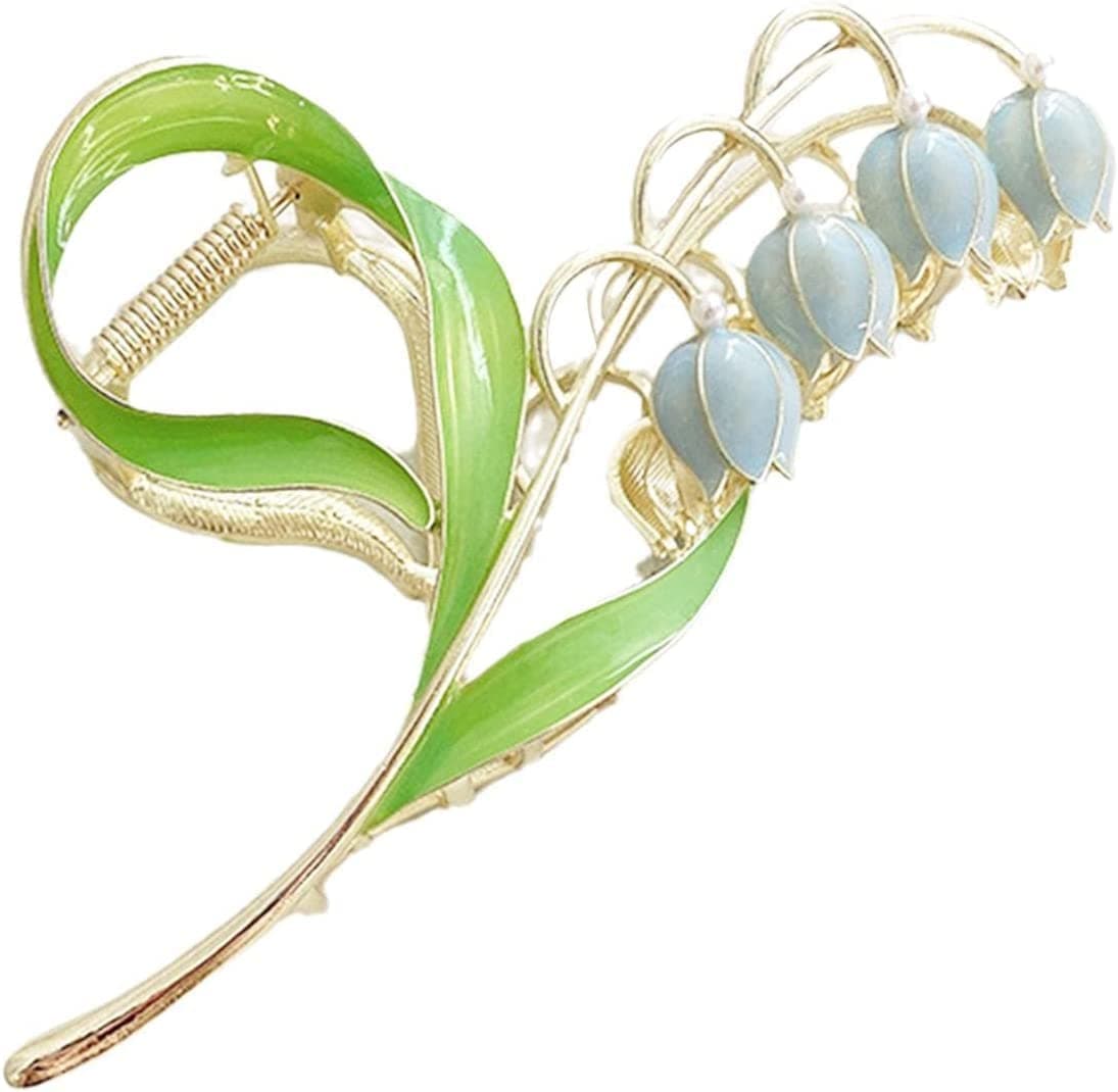 Juroicessry Blue Lily of The Valley Flower Hair Clip Metal Hairpin NatureInspired Hair Accessory for Thick and Thin Hair Women Hair Clips and Barrettes