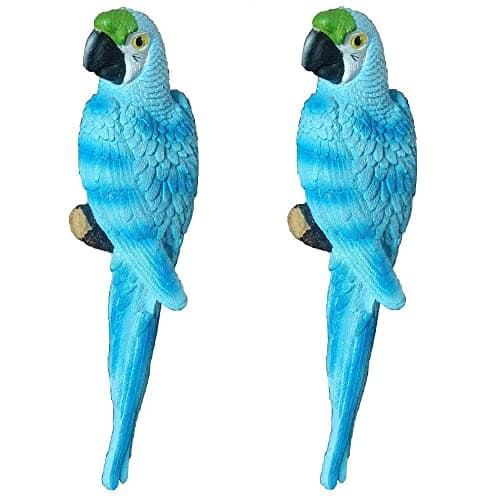 Wonderland (Set of 2) Handmade Resin Parrot Sculpture for Garden Decoration