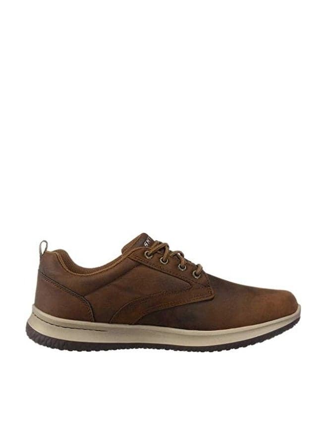Skechers Men's DELSON- Antigo Waterproof Bungee Slip ON Shoe, CDB/Brown, 8 Medium US