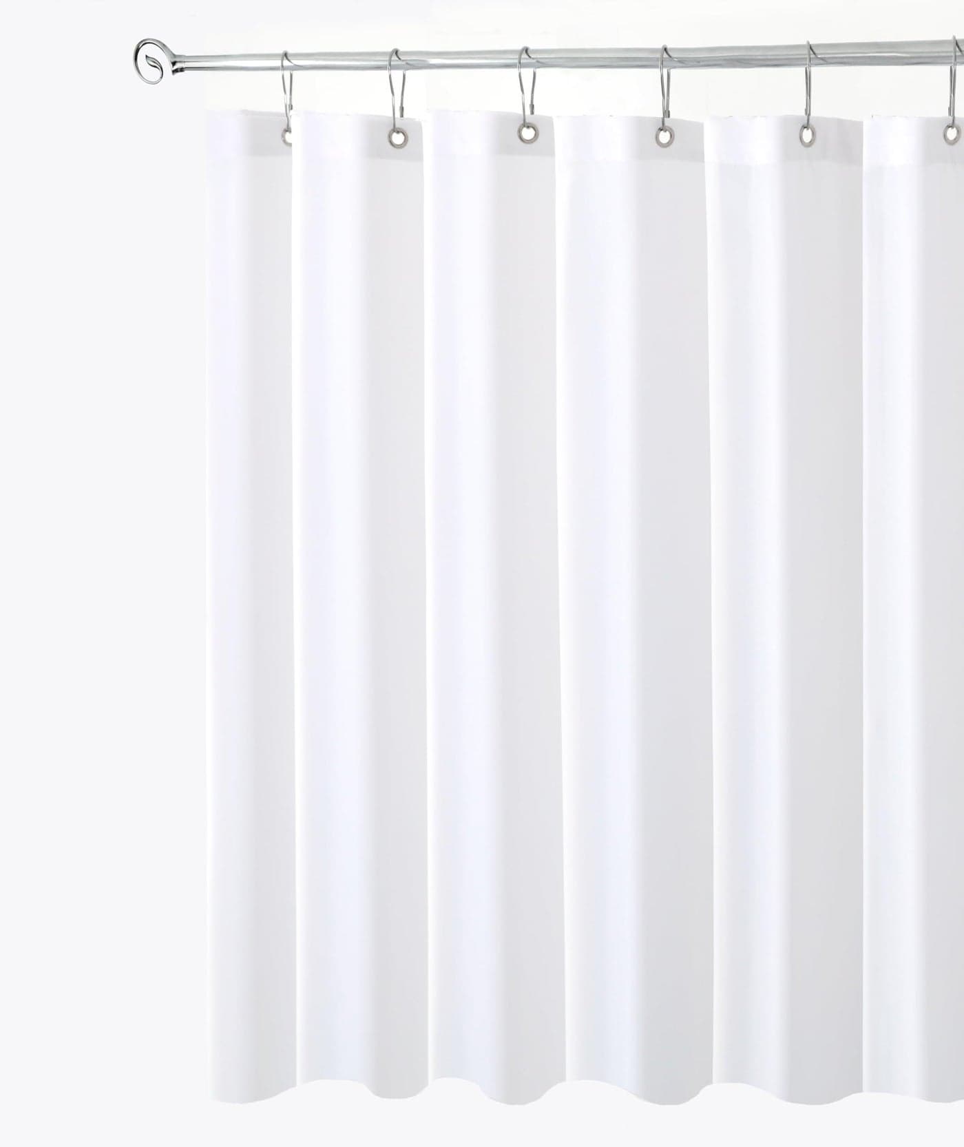 Biscaynebay Fabric Shower Curtain Short Stall Liners 72 W X 65 L White Water Resistant Bathroom Curtains Rust Resistant Grommets Top Weighted Bottom Machine Washable