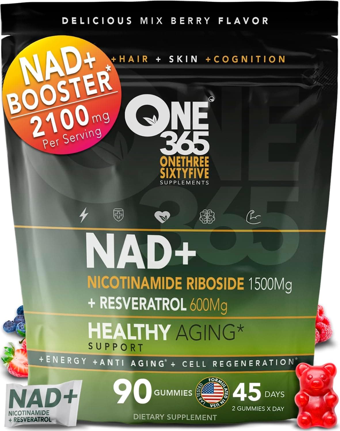 NAD+ Gummies for Healthy Aging - 90 Count