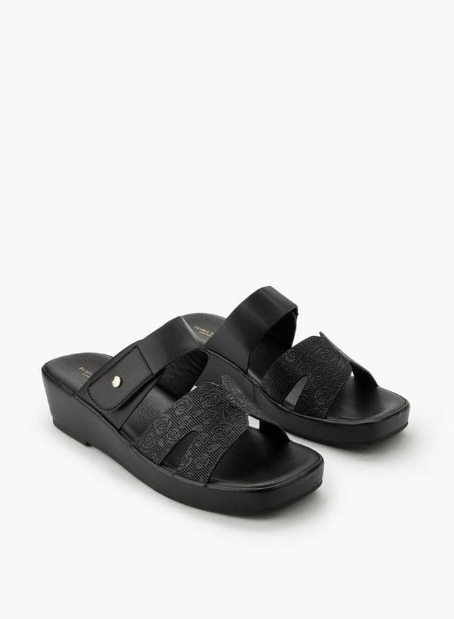 Flora Bella Women Textured Hook And Loop Strap Sandals — 40