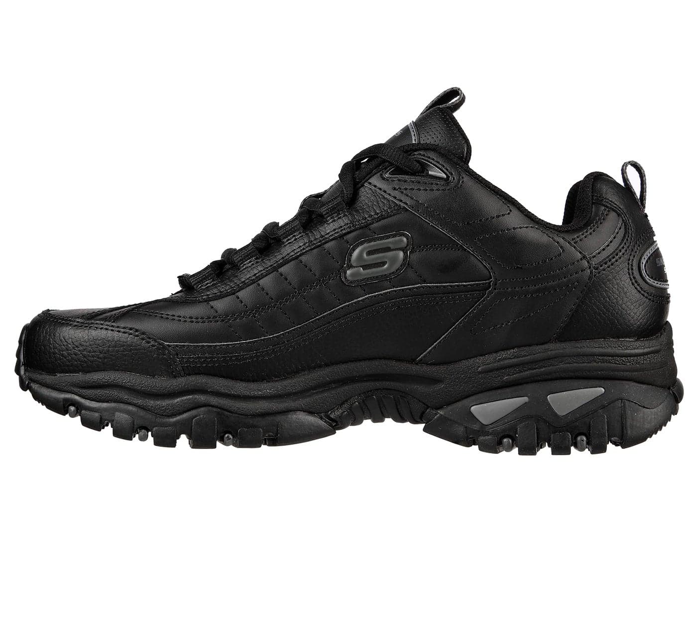 Skechers Men's Energy Afterburn Lace-Up Sneaker, Black/Grey, 13 Wide