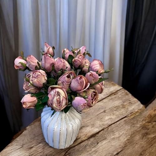 Garden Art Pack of 2 Artificial Wild Rose Flower Stick | Real Touch Flowers 40cm Tall for Home, Office Decoration GAAFWR-40CM (Lavender)