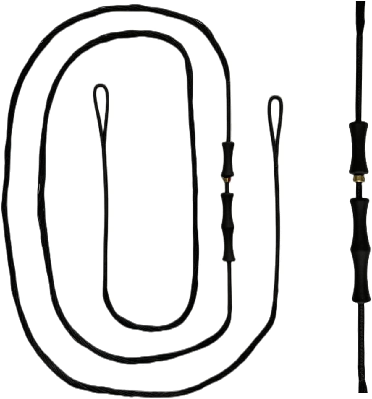 DEERACE Traditional Recurve Bow String and Bowstring Finger Savers Set, Dacron Bow String with Finger Guards (AMO 60” (Actual Length 56”), 14 Strands (Recommended for up to 50 lbs))