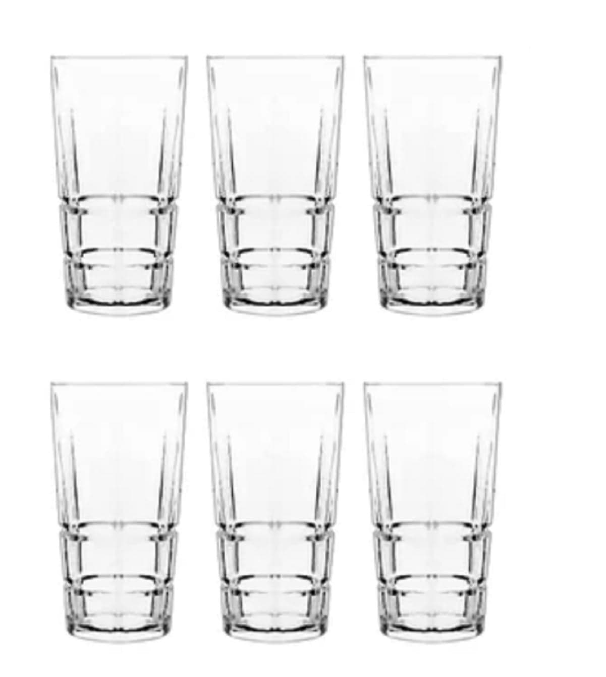 IndusBay® 6 Pieces 280 ML Juice Beer Glass Drinking Whisky Glass Mug Bar Tumbler Glasses for Scotch, Bourbon, Liquor and Cocktail Drinks, Clear