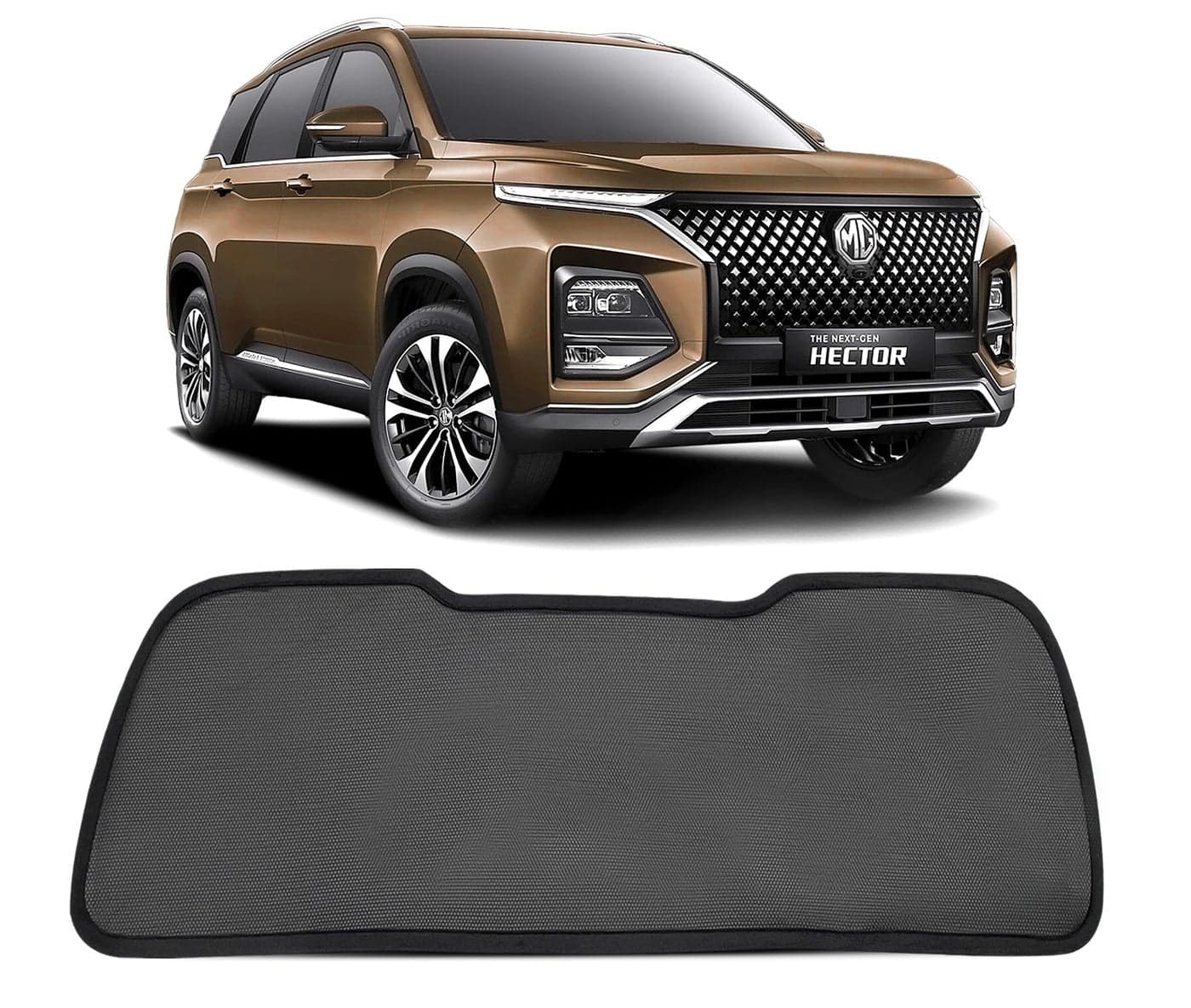 Autofact Dicky Curtain for MG Hector | Custom Fit Rear Windshield Sunshade | UV & Heat Protection | Foldable Mesh | Privacy & Cooling Car Accessory