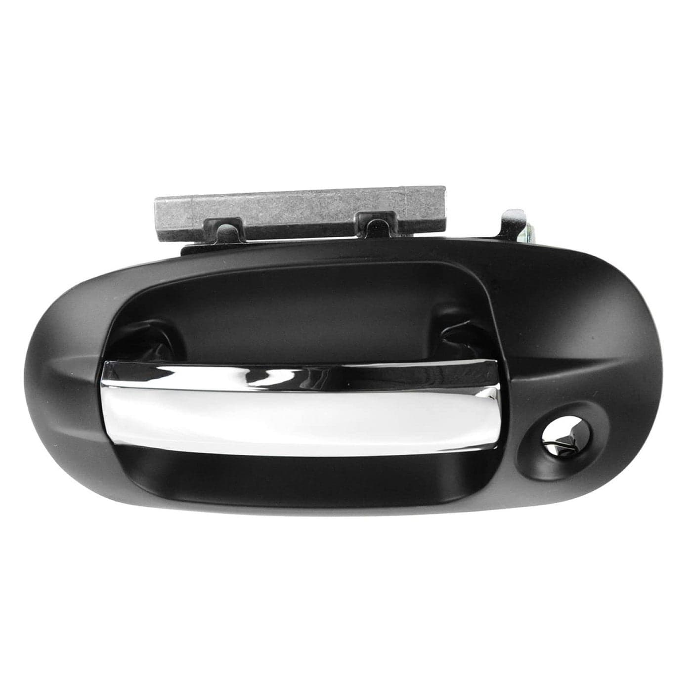 TRQ Front Left Exterior Door Handle Chrome Black Drivers Side Compatible with 20032017 Ford Expedition Lincoln Navigator