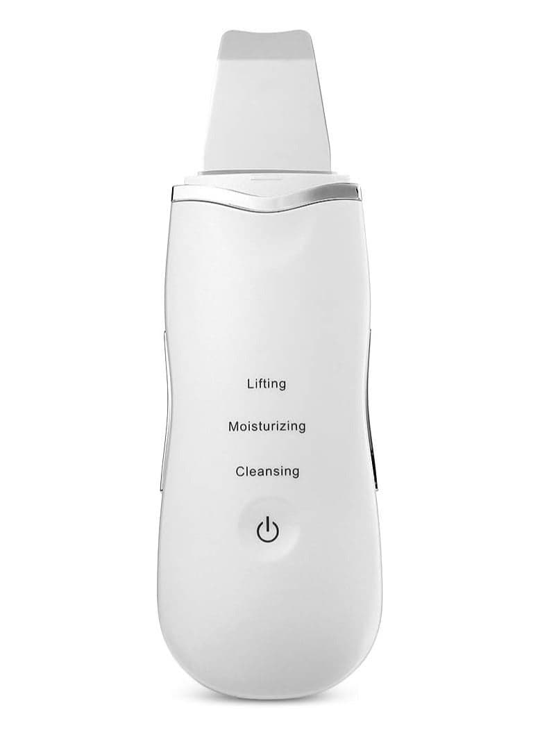 Vibrate Deep Face Cleaning Skin Scrubber Remove Dirt Blackhead Reduce Wrinkles Facial Lifting Peeling Ultrasonic Shovel White 43 x 15 x 128mm