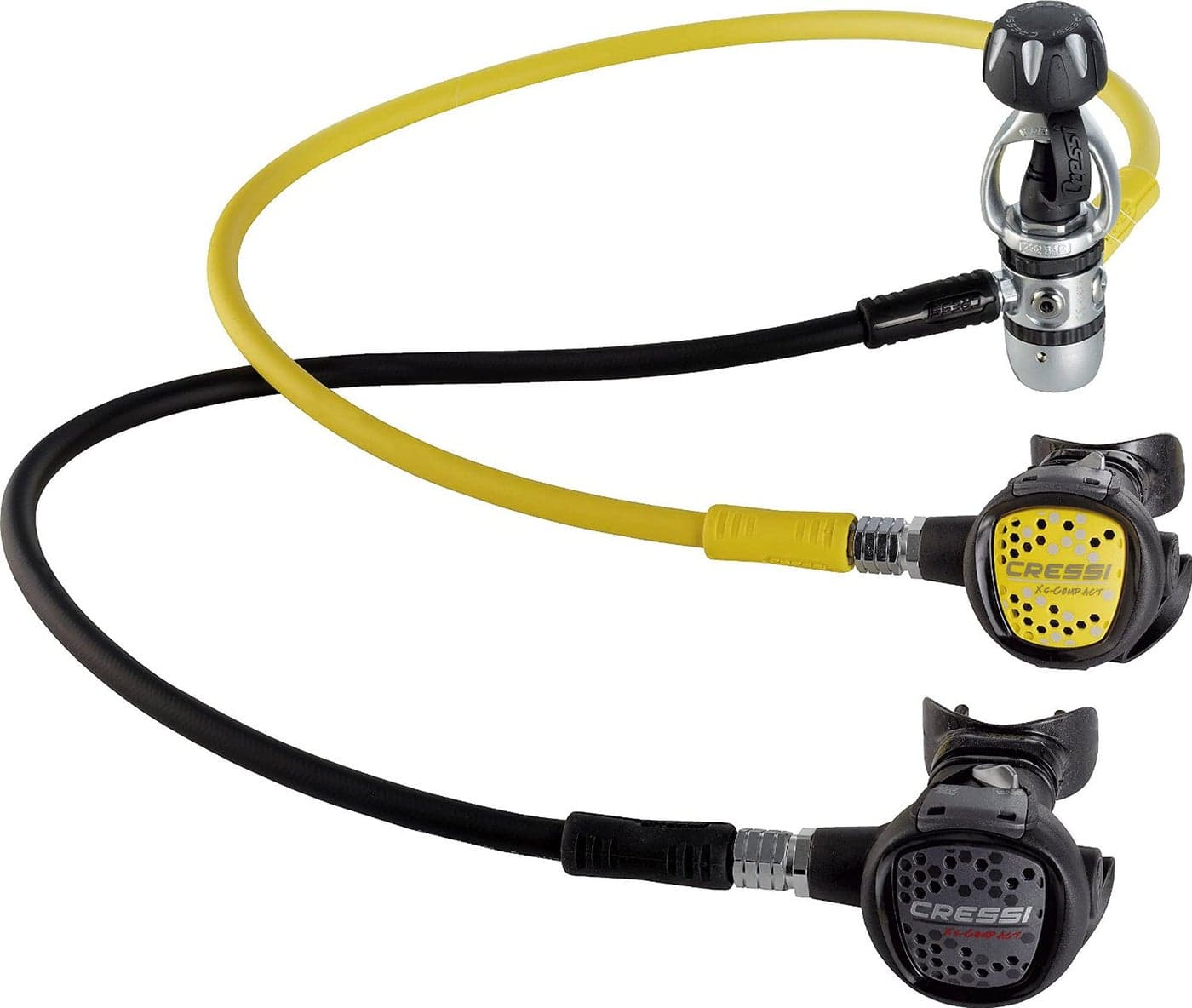 Cressi Scuba Diving Regulator Kit AC2 Piston 1st Stage Compact 2nd Stage Octopus Compact Light and Reliable Made in Italy